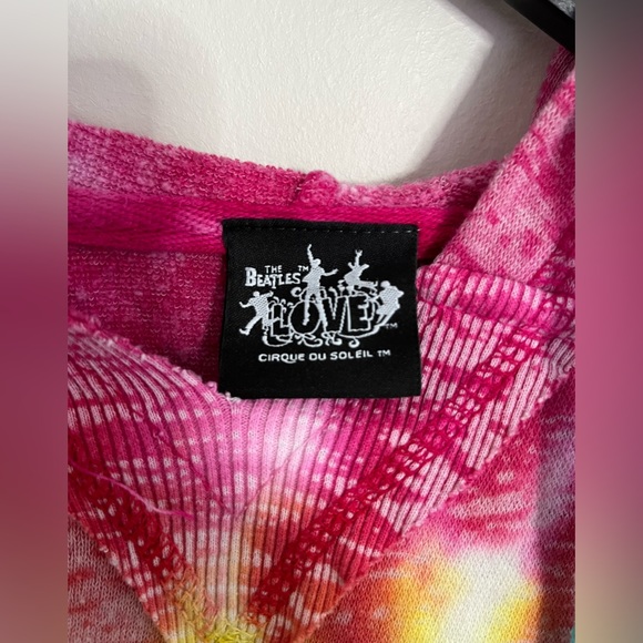 Women’s Large The Beatles LOVE Women's Tie Dye Pullover Hooded Sweatshirt - Picture 3 of 5